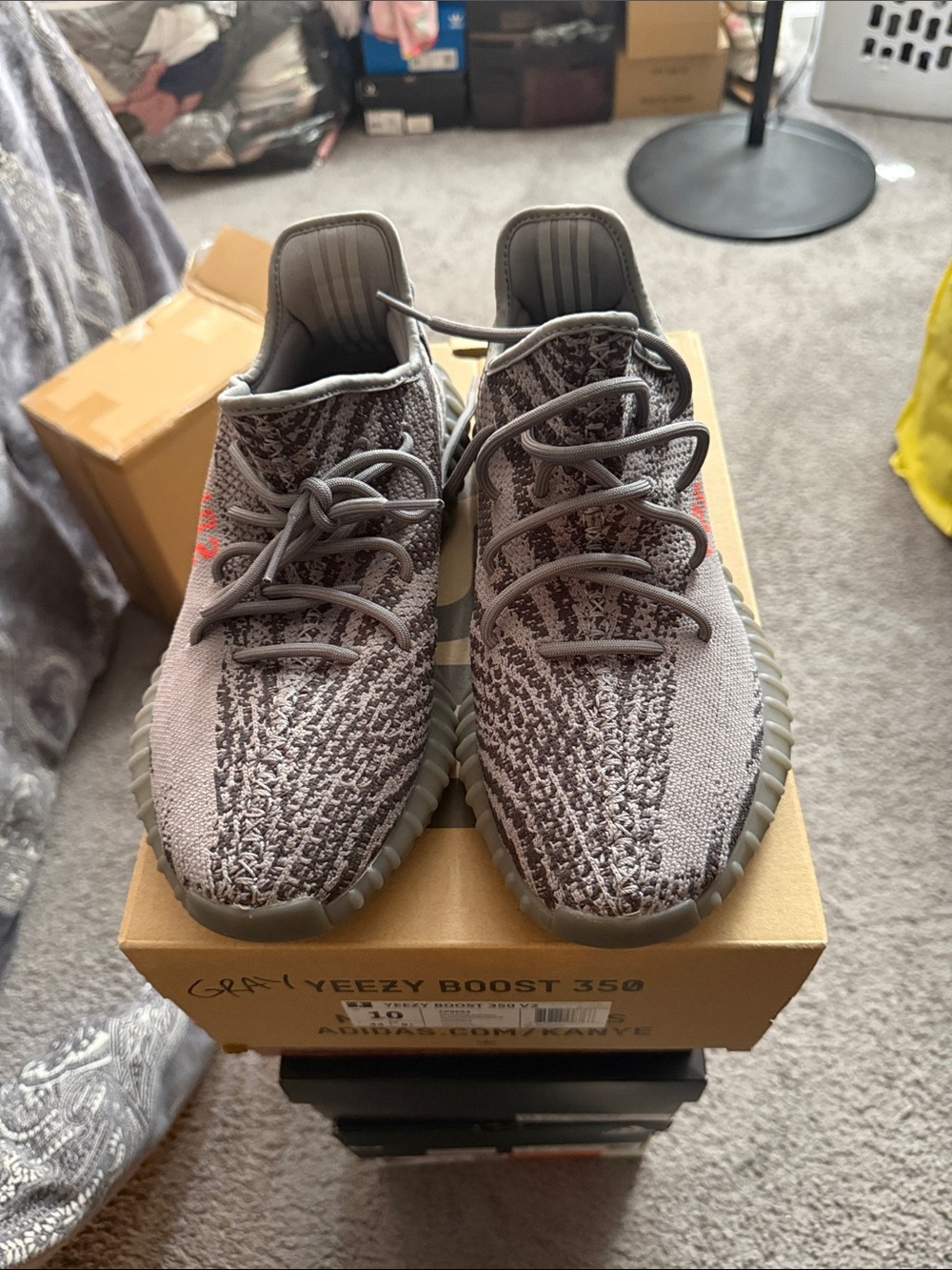 adidas Yeezy Boost 350 V2 Gray with Subtle Orange Accent